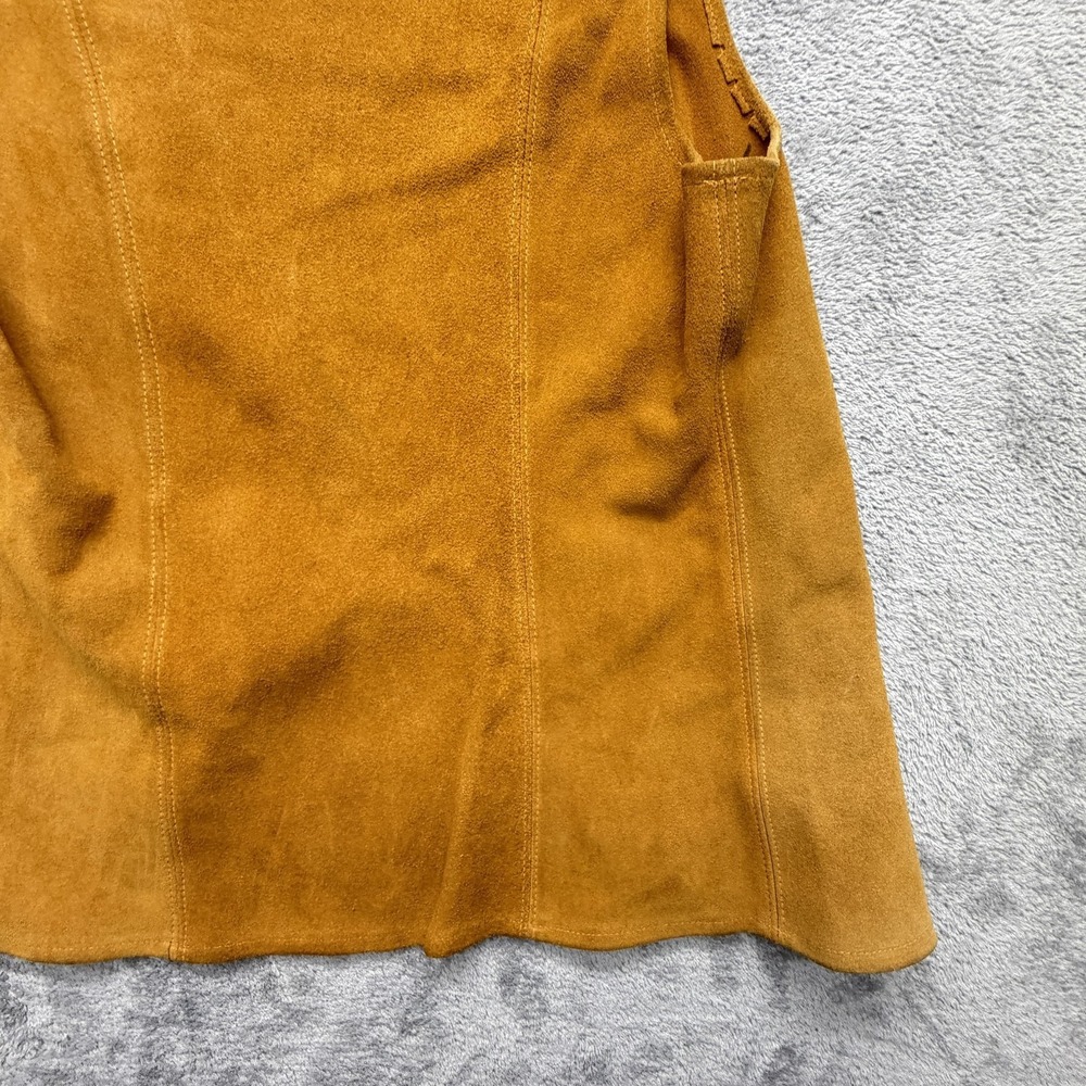 Vintage Jorgens Leather Design Vest Womens Small Brown Suede Unlined - Picture 15 of 15